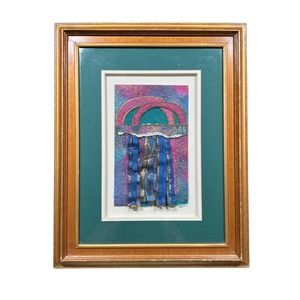 Paper 3D Art of a Rain Cloud in Blues Pinks Greens Made in Mexico